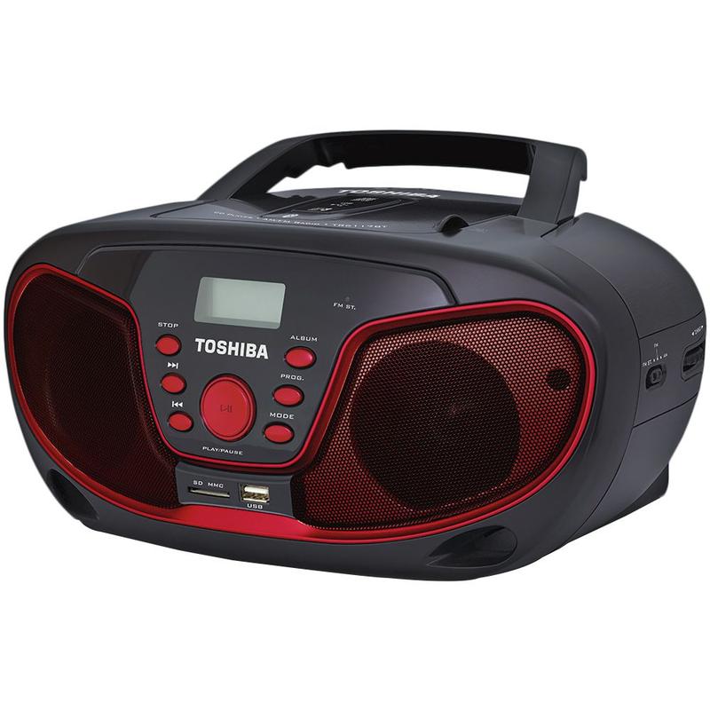 Rádio Portátil Toshiba TR6117BT Boombox USB Rádio AM/FM 2x4W RMS