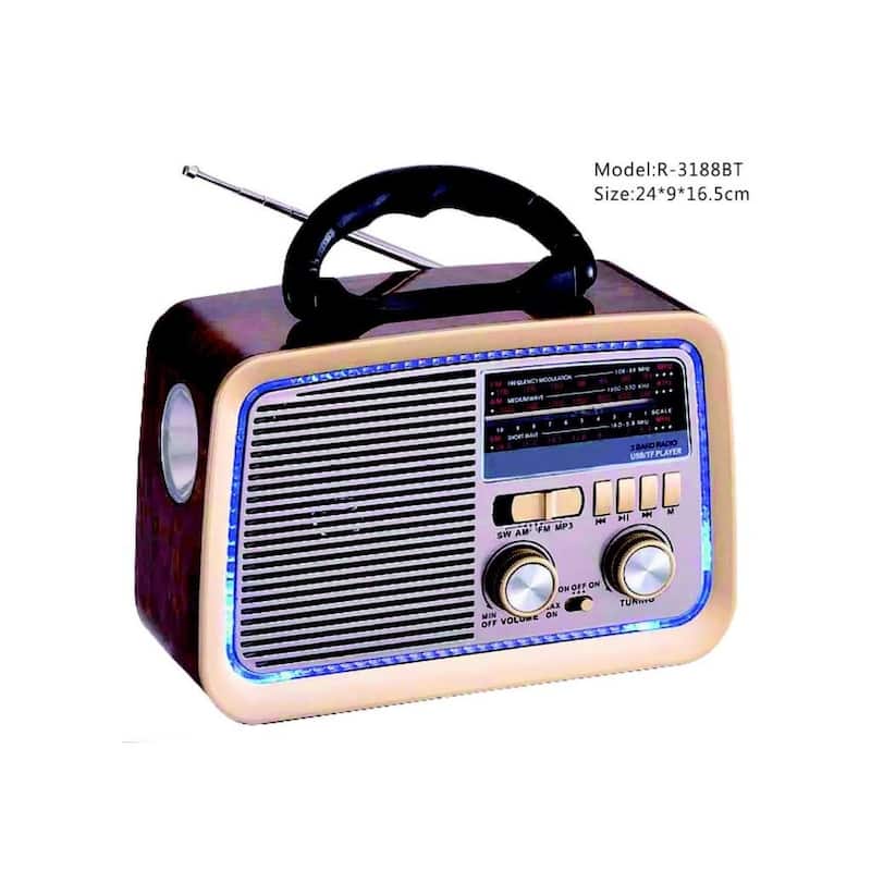 Radio Retro bluetooth ,entrada usb,microsd lanterna e sainda