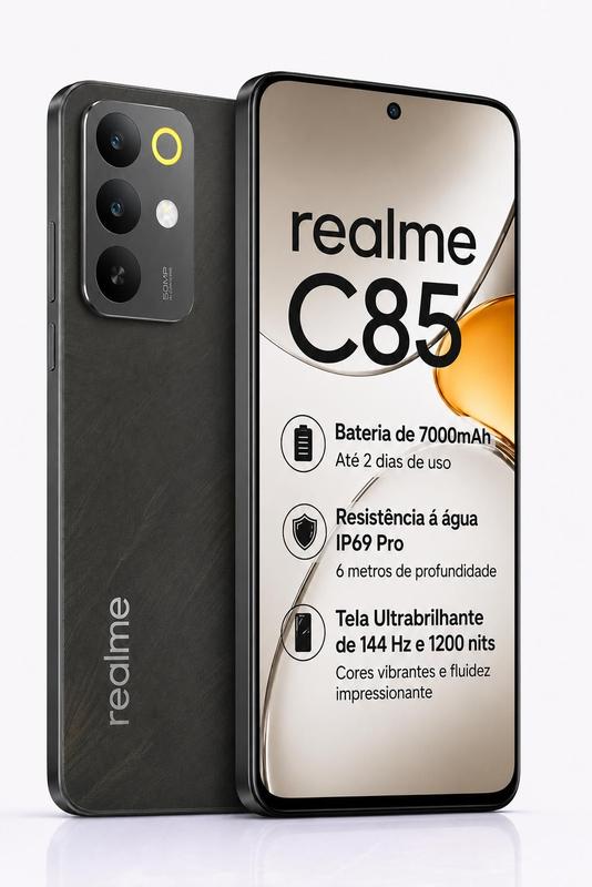 Realme C85 256GB 8GB NFC Bateria 7000mAh 45W Snapdragon 685 Tela