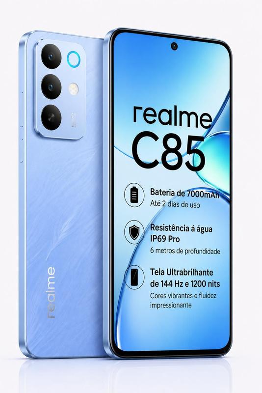 Realme C85 256GB 8GB NFC Bateria 7000mAh 45W Snapdragon 685 Tela