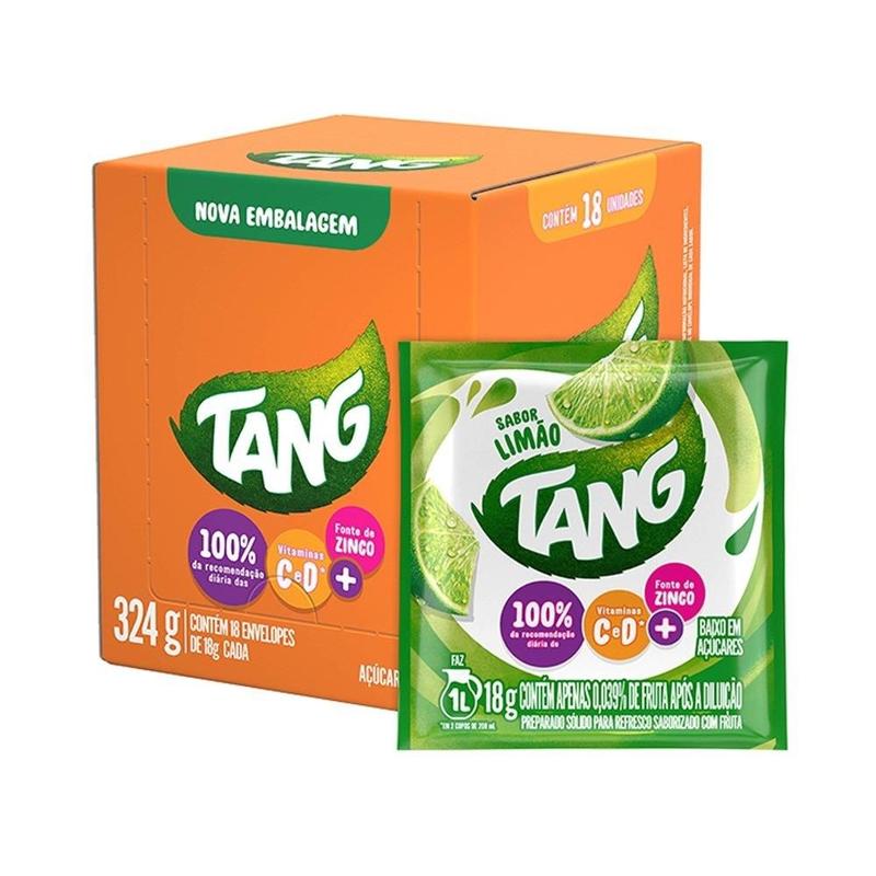 Refresco em Pó Tang Limão 18g - Caixa com 18 Unidades - Suco