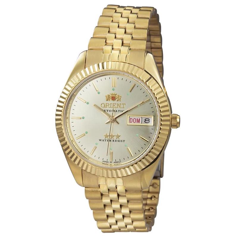 Relogio Orient feminino Automatico dourado 3 estrelas 469EC7NH