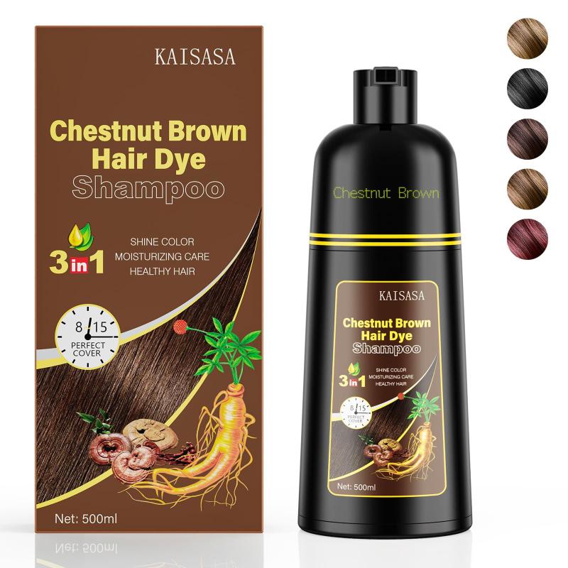 Shampoo de tintura de cabelo KAISASA 3 em 1 com cobertura cinza