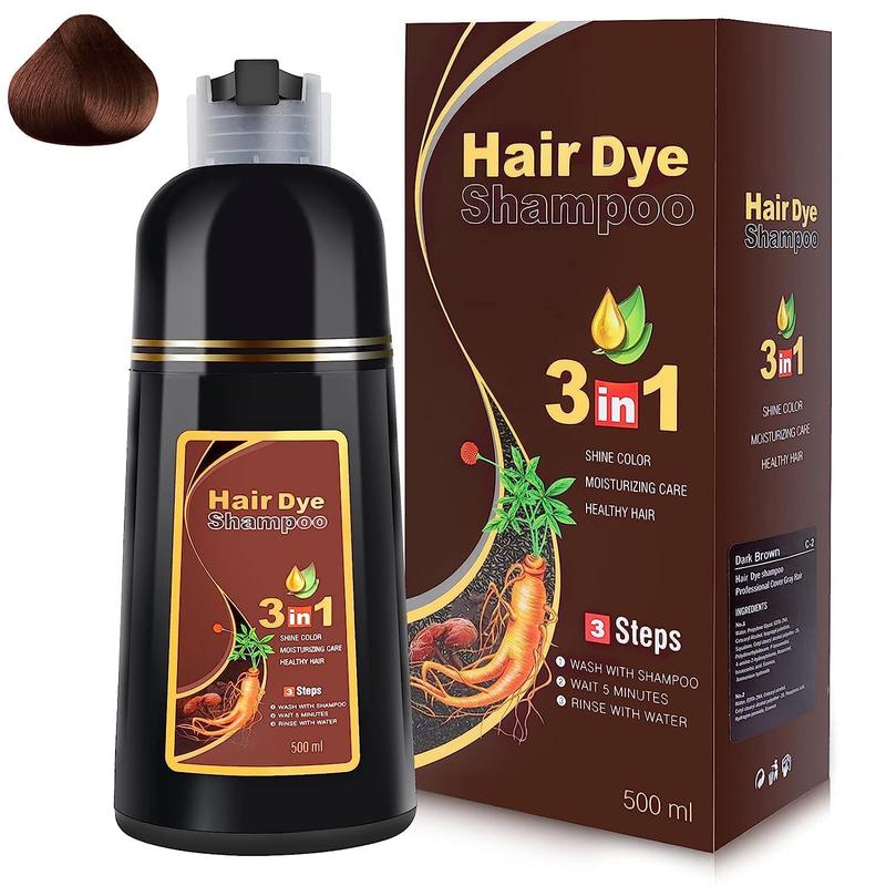 Shampoo de tintura de cabelo MEIDU Dark Brown 500mL 3 em 1 à base