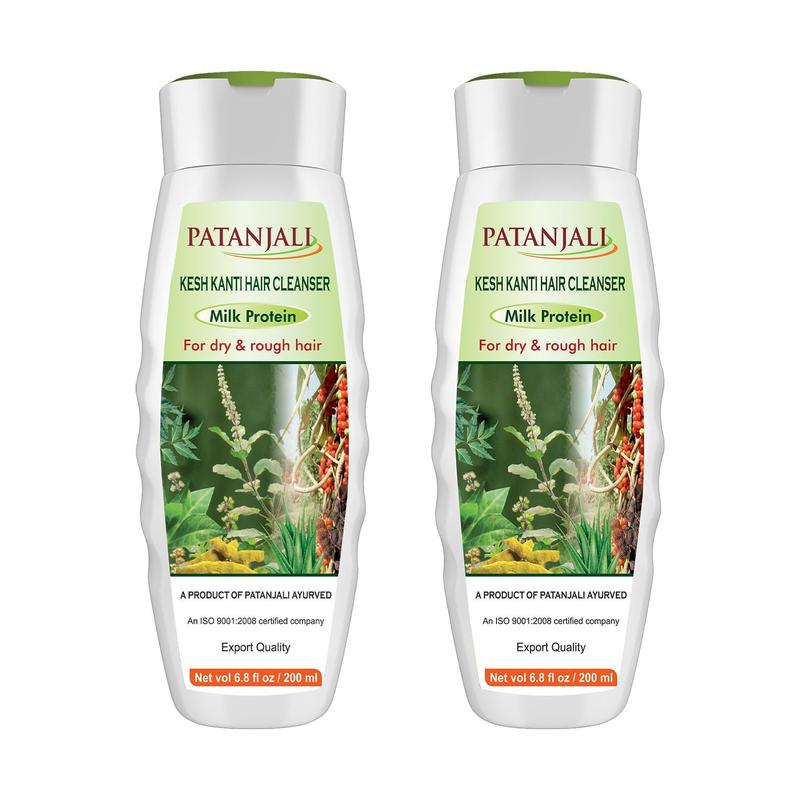 Shampoo Patanjali Kesh Kanti Proteína do Leite 2x200ml