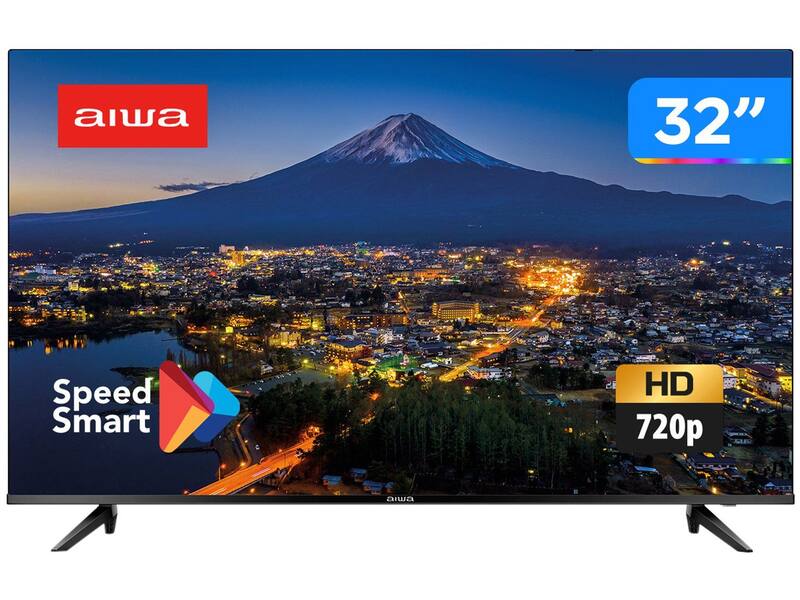 Smart TV 32” HD D-LED Aiwa IPS Wi-Fi HDR - 3 HDMI - Smart Tv