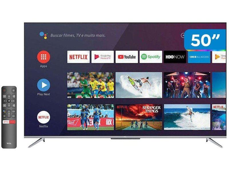 Smart TV 4K UHD LED 50” TCL 50P715 Android Wi-Fi - Bluetooth 3