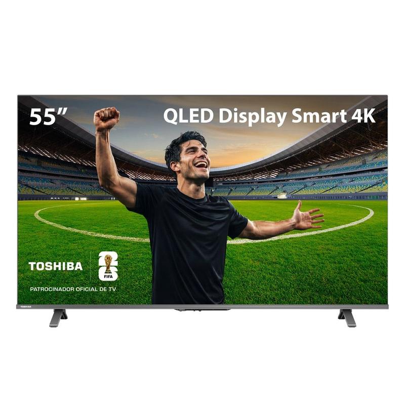 Smart TV QLED 55 4K Toshiba 55C450NS Google TV 3 HDMI 2 USB Wi-Fi