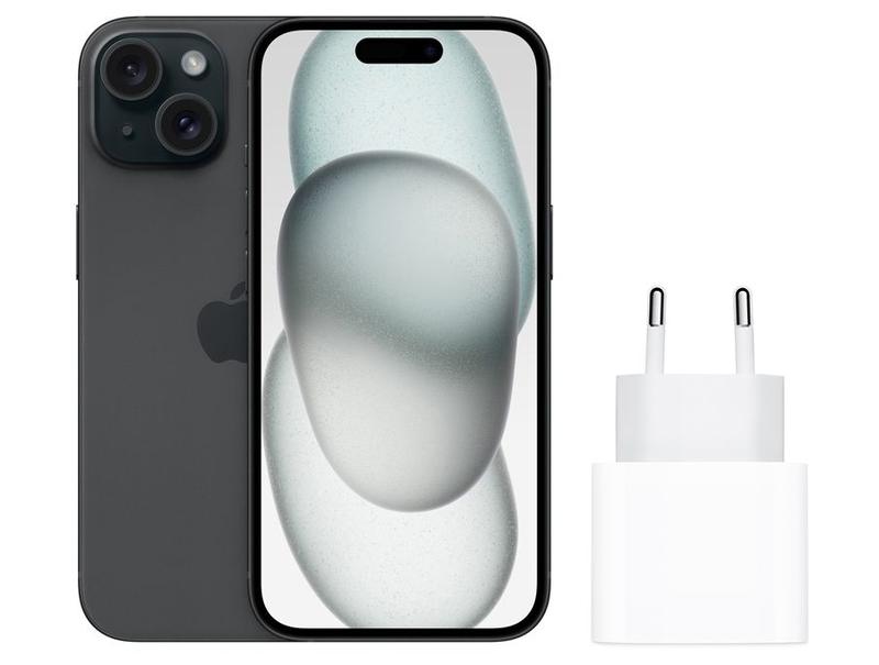 Smartphone Apple iPhone 15 128GB Preto - 5G + Carregador Apple USB