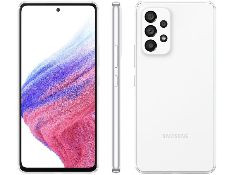 Smartphone Samsung Galaxy A53 128GB - Branco, 5G, Câmera Quadrupla