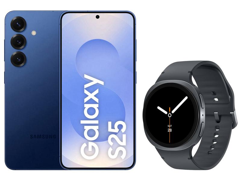 Smartphone Samsung Galaxy S25 256GB Azul Marinho - 5G + Smartwatch