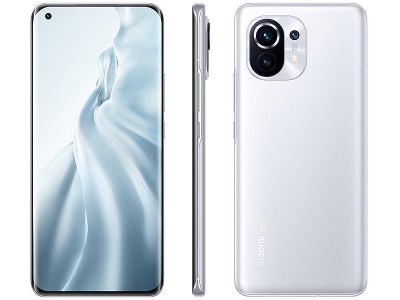 Smartphone Xiaomi Mi 11 256GB Branco 5G - 8GB RAM Tela 6,81” Câm
