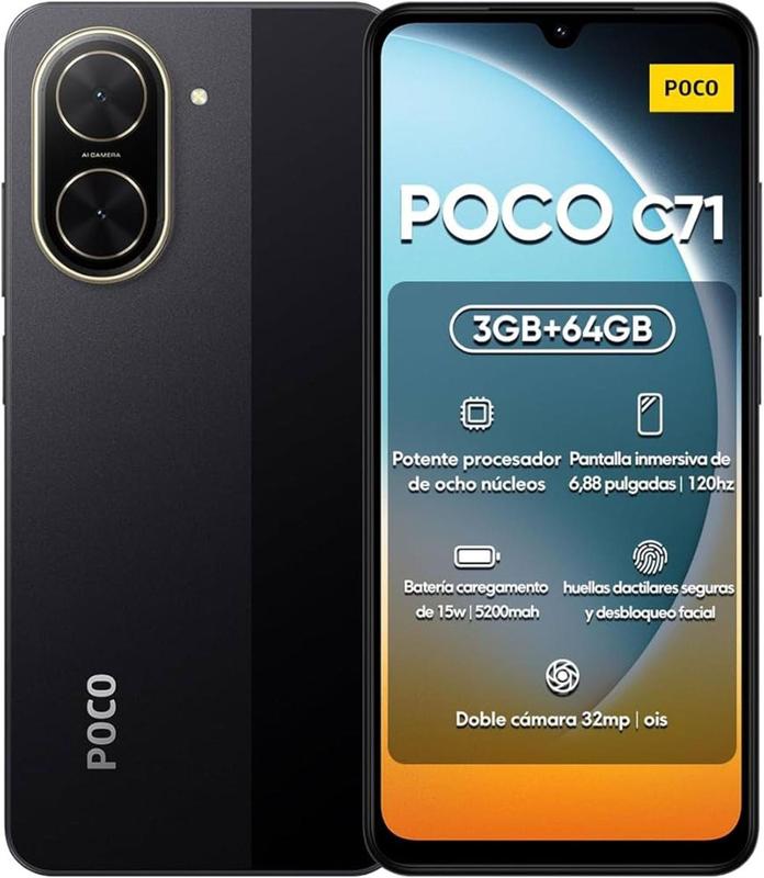 Smartphone Xiaomi POCO C71 4G Black (Preto) 3GB RAM 64GB ROM