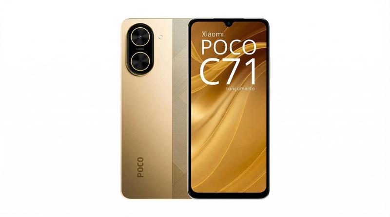 Smartphone Xiaomi Poco C71 Dourado 64GB 3GB RAM Dual SIM - Poco