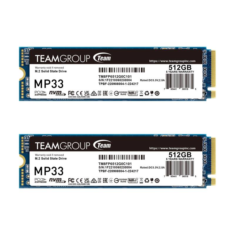 SSD TEAMGROUP MP33 512GB NVMe PCIe Gen3x4 M.2 2280 - HD SSD