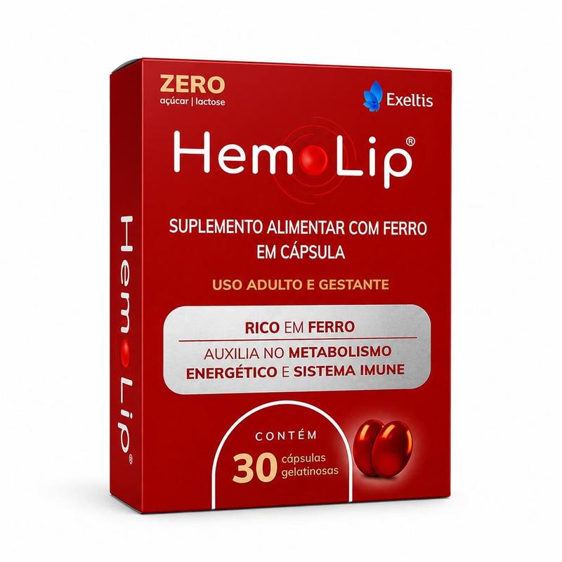 Suplemento de Ferro 30 Capsulas Hemolip Adulto e Gestante
