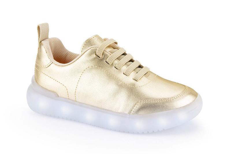 Tênis Infantil BIBI Luz Led Colorido Boom Couro Masculino Feminino