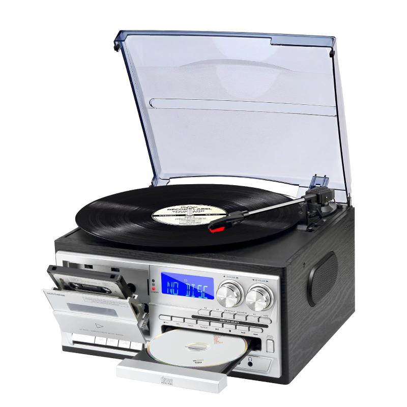 Toca-Discos MUSITREND T408 9 em 1 com Bluetooth e Alto-Falantes