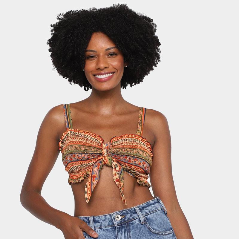 Top Farm Floral Nani Feminino - Top Cropped - Magazine Luiza