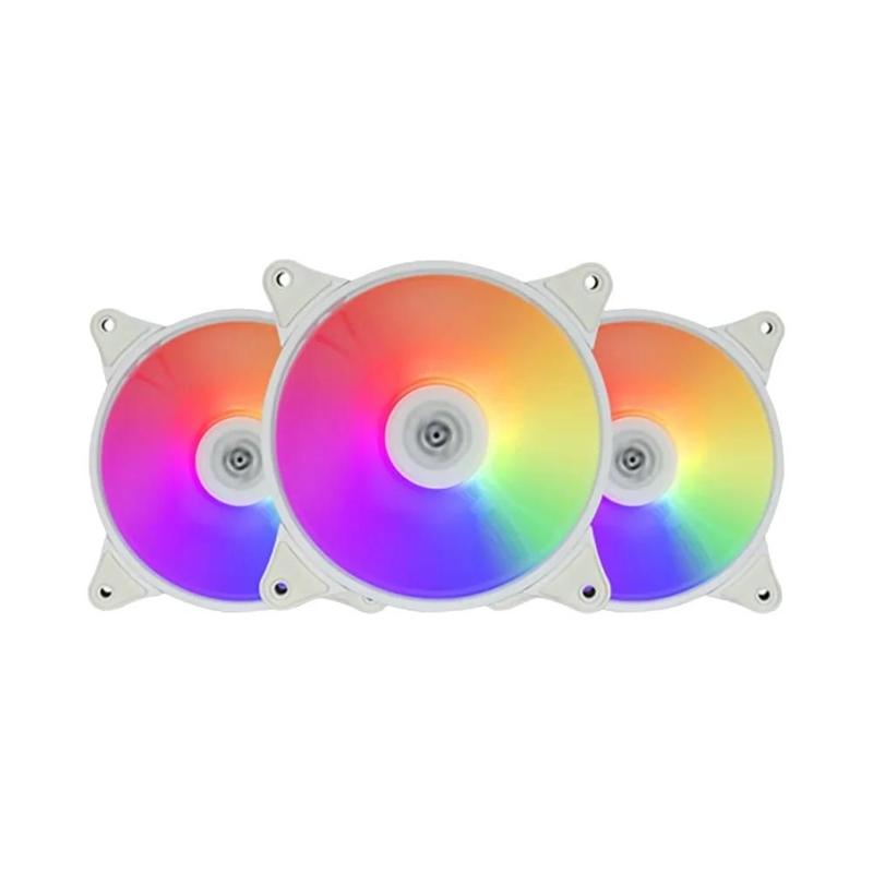 Ventilador RGB Aigo AR12 120mm - Branco - Velocidade Ajustável - 12V ARGB