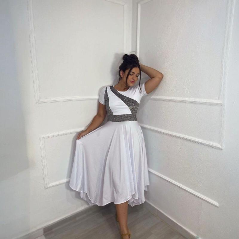 Vestido Longo Roupas Para DanÇa Gospel Simples Coreografia Gospel Vestidos Para Coreografia EvangÃ©lica Moda Evangelica  Vestido Meio Gode Vestido Rodado Vestido