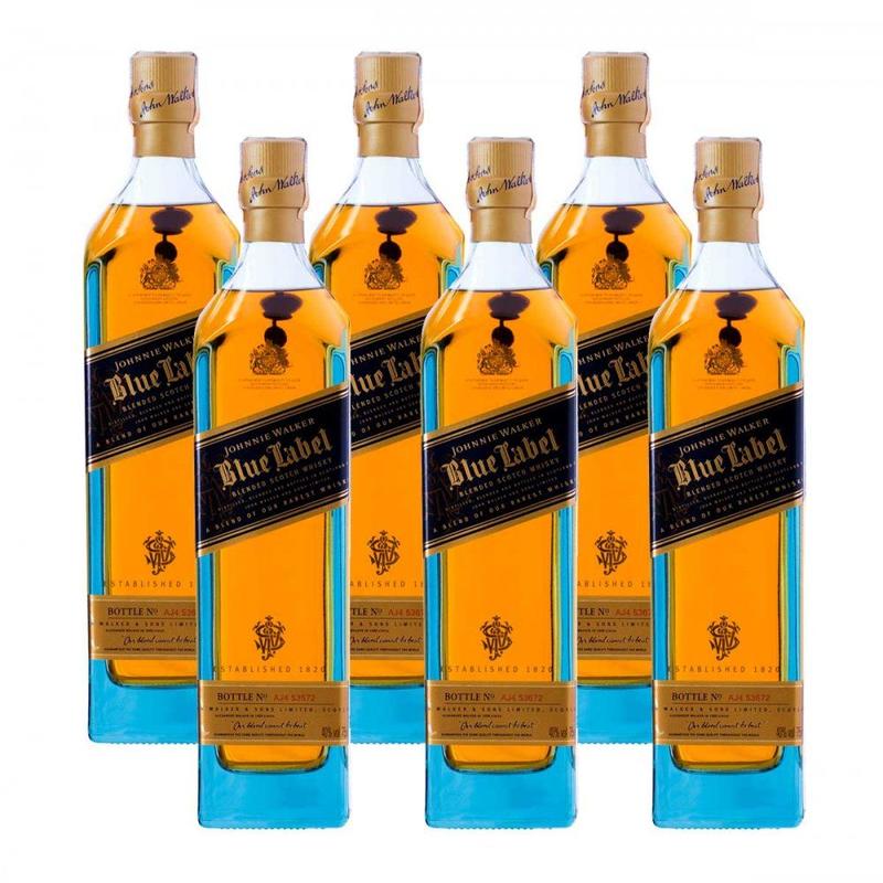 Whisky Escocês Johnnie Walker Blue Label 750ml caixa com 6