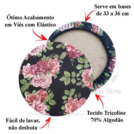 Imagem de 01 Capa de Sousplat Floral Pink - 35 cm - Várias Cores e Estampas - Supla Jogo Americano