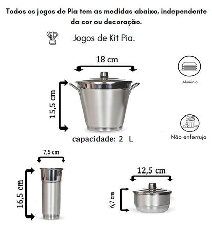 Imagem de 0124.1 - Jogo De Lata e Kit Pia Alum Colorido c/ suporte