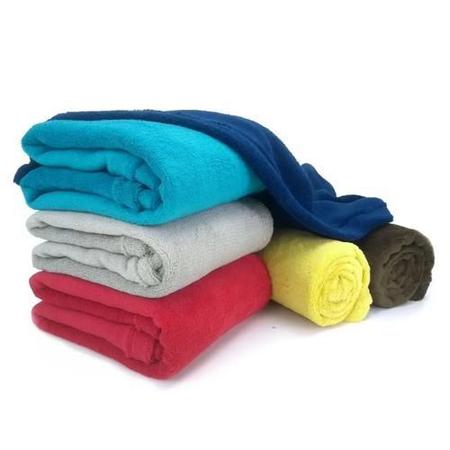Imagem de 02 Cobertor Manta Casal Anti Alérgico Lisa Quente Frio