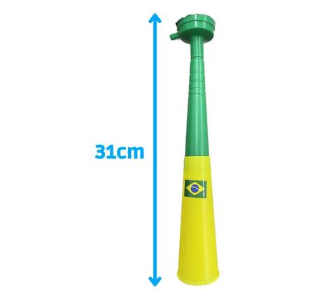 Imagem de 02 Corneta Do Brasil Para Copa Do Mundo Hexa Festas Vuvuzela