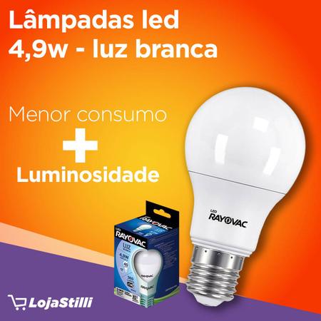 Imagem de 02 Lampadas LED 4,9W Luz Branca 6500K Rayovac 2 caixas Bulbo Soquete E27 Luz Fria
