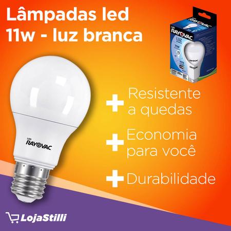 Imagem de 04 Lampadas LED 11W Luz Branca 6500K Rayovac 4 caixas Bulbo Soquete E27 Luz Fria