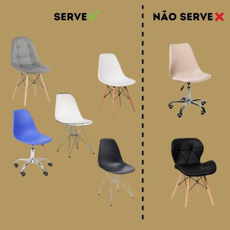 Imagem de 06 Capa De Cadeira Charles Eiffel Nordic Eames Luxo Sala Quarto Malha Gel