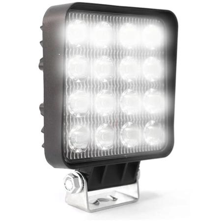 Imagem de 08Un Farol Milha Quadrado 16 Led 48W 12/24V Caminhão Trator