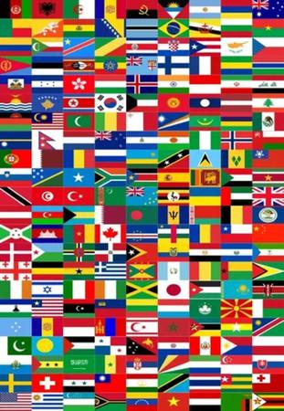 Numere as bandeiras de acordo com os paises e depois escreva as