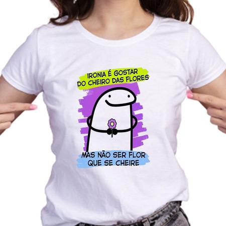 1 Camiseta Bonequinho Flork Meme Ironia é Gostar do Cheiro das