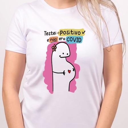 1 Camiseta Bonequinho Flork Meme Testei Positivo e não era Camisa