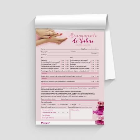 Ficha Anamnese Alongamento Unhas - Nail Desinger 100Folhas