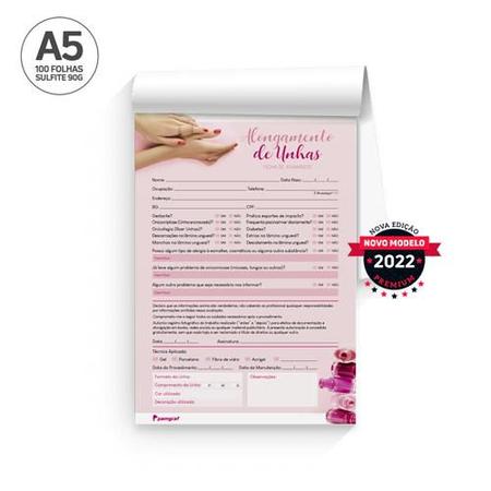 Ficha Anamnese Alongamento Unhas - Nail Desinger 100Folhas