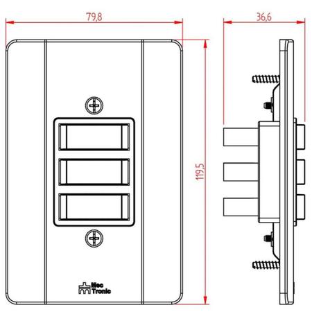 Imagem de 1 Int Simp+2Int Par 10A 250V C/Pl Mill Mec