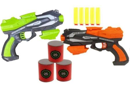 brinquedo arminha lança dardo nerf glock de elite lançamento