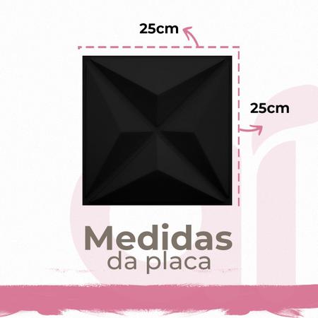 Imagem de 1 Placa PVC 3d Revestimento de Parede Decorativa Estrelar Alto relevo Preto Quarto Sala Cozinha 25cm x 25cm