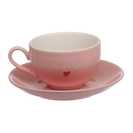 Imagem de 1 Xicara Café Chá Bebidas com 1 Pires Lamour Porcelana Luxo Charmosa Mesa Posta