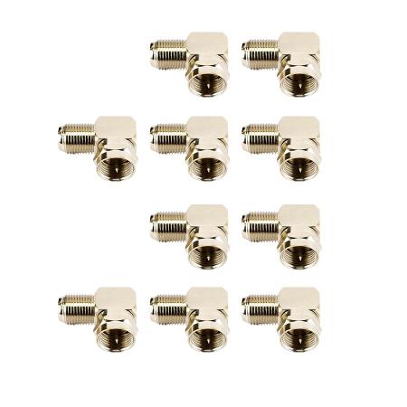 Imagem de 10 Adaptadores Metal Antena Coaxial Formato L 90 Graus
