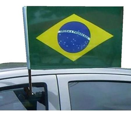 Imagem de 10 Bandeiras Do Brasil Com Suporte Para Carro Bandeira Tecid