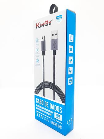 Imagem de 10 Cabos Metal Reforçado USB Kingo 1m 2.1A p/ Galaxy J5 Pro
