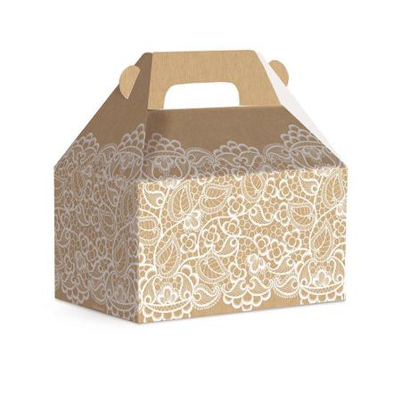 Imagem de 10 Caixas Maleta Kids Renda Kraft 15X10X15Cm