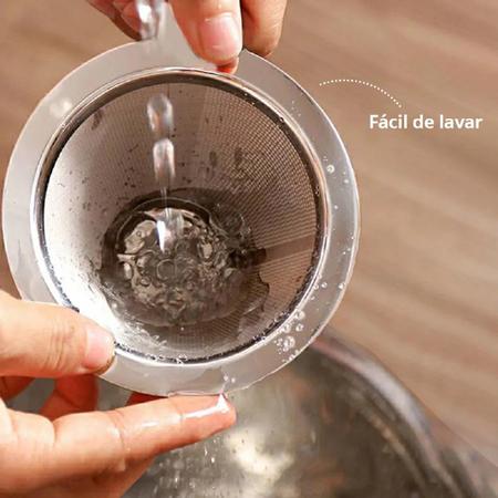 Imagem de 10 Filtro Coador para Café Reutilizável Aço Inox Cafeteira