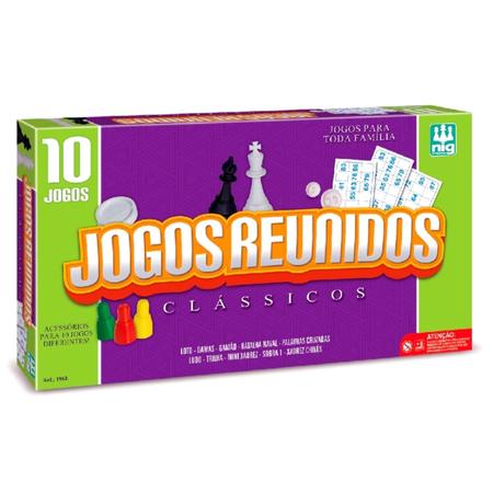 10 Jogos Classicos Dama Trilha Ludo Xadrez Loto Gamao - Nig Brinquedos -  Jogo de Dominó, Dama e Xadrez - Magazine Luiza