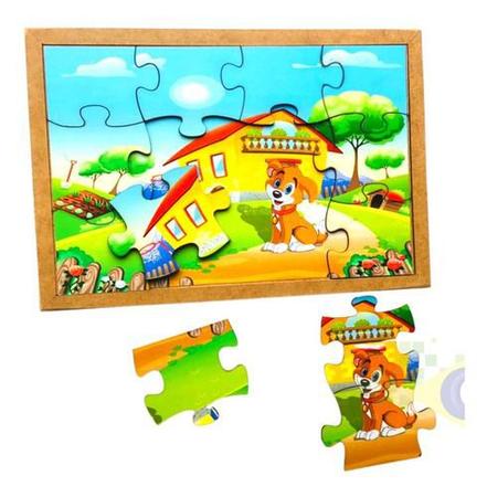 Kit 3 Jogos Infantil Quebra-Cabeca Animais Brinquedo Criança